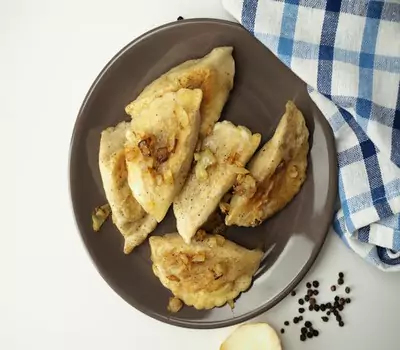 A plate of pierogi, a famous dis in Poland.