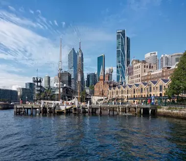 Skyscrapers seen from the Sydney Harbor. 