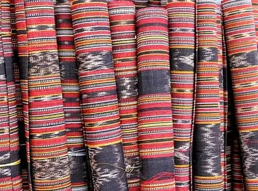 Rolls of Dagmay Weaving products in Davao City.