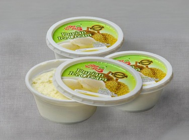 Three small containers of durian ice cream sold at Apo ni Lola store in Davao City.