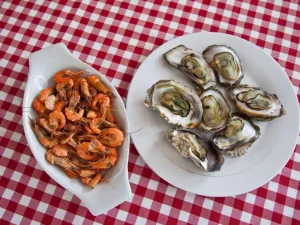 seafood in Boracay on plates