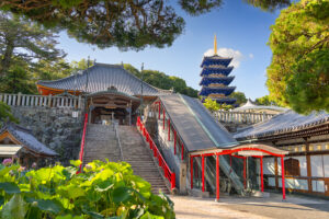 Pagoda Entrance Temple - Travelpreneur Pagoda Temple entrance and stairs