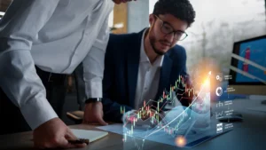 two men analyzing a forex trading thread