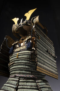 Domaru Armor with Dark Blue Lacing Helmet and Wide Arm-Protectors