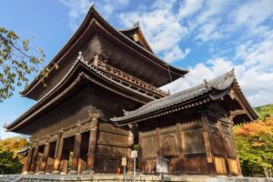 a side shot of one of the temples at nanzen-ji temple at kyoto