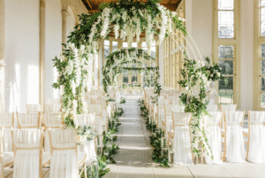 Highcliffe Castle Winder Garden decorated for an event