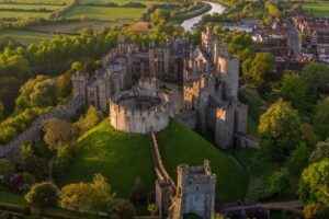Arundel Castle nestled on the Great Keep Hill