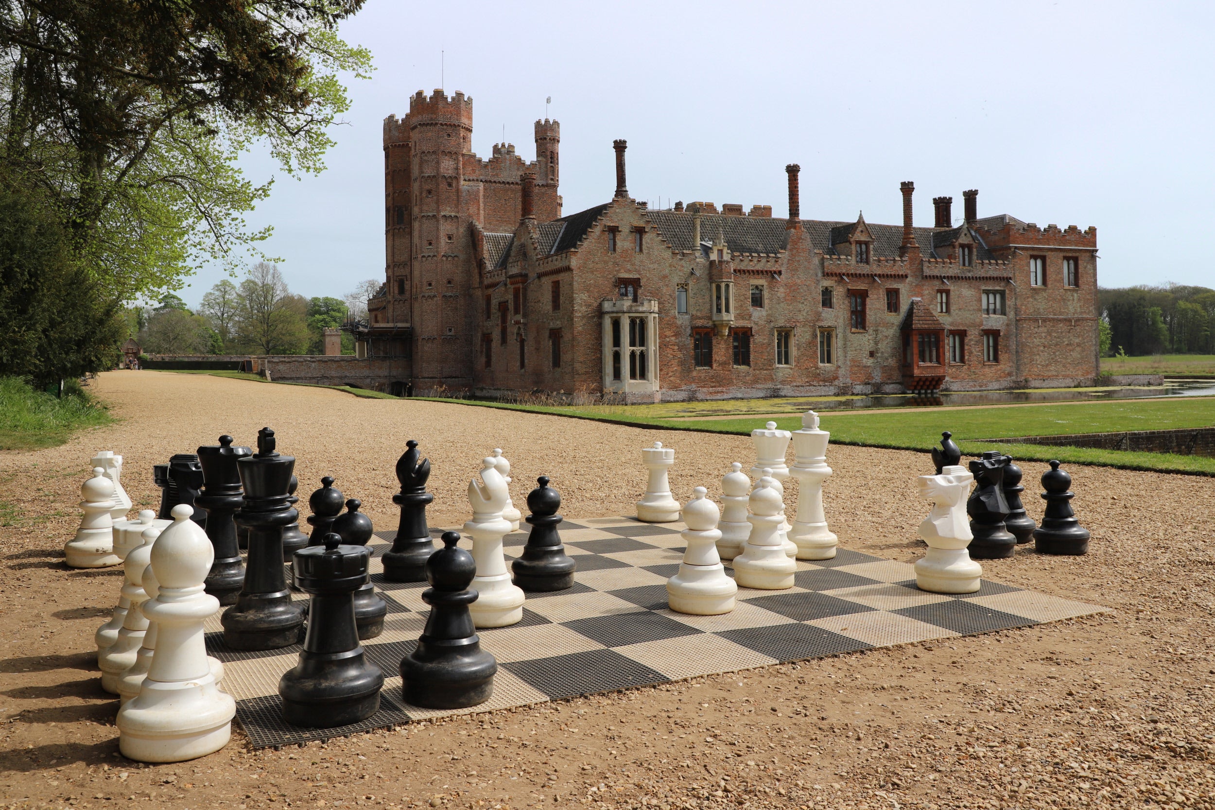 Oxburgh Estate and large interactive chess pieces
