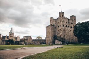 Rochester Castle and castle grounds