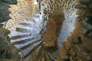 Rochester Castle spiral stairs taken from the top