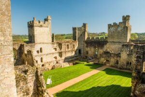 Bodiam Castle grounds inside the castle