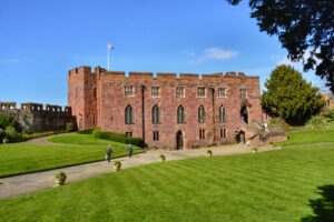 Shrewsbury Castle and castle ground from a distant
