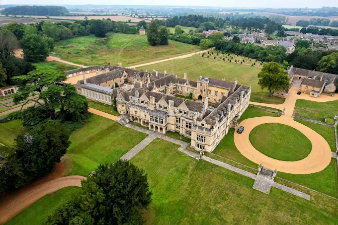 Apethorpe Palace and ground aerial view