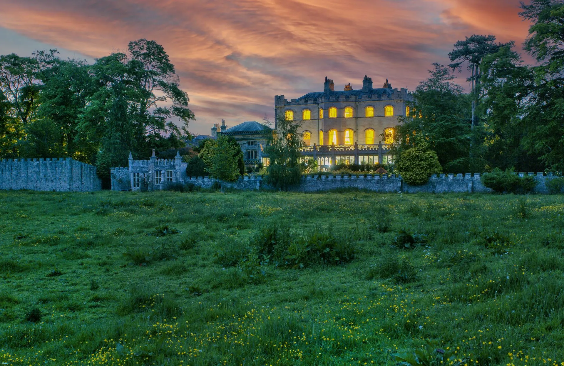 Castle Eden and grounds - Travelpreneur Castle Eden and grounds at sunset